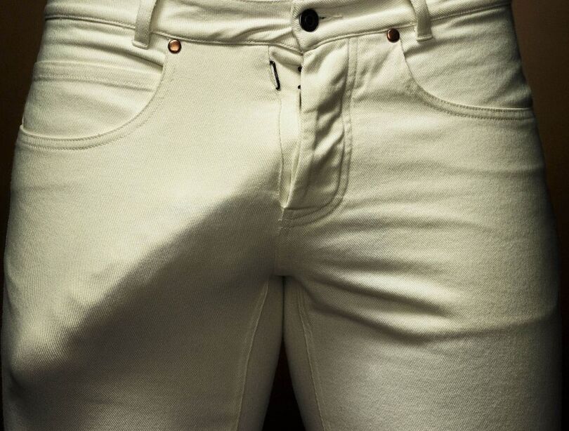 Enlarged penis in pants